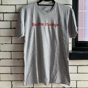 AMERICAN APPAREL Be The Change T-Shirt Fine Jersey 100% Cotton Crew Neck M